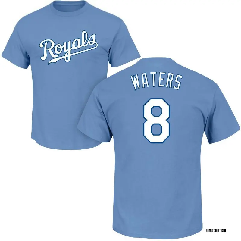 Youth Drew Waters Kansas City Royals Roster Name & Number T-Shirt - Light Blue