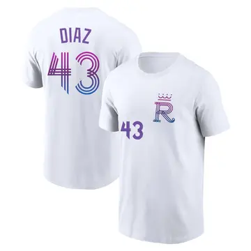 Youth Elias Diaz Kansas City Royals White 2026 City Connect Name & Number T-Shirt