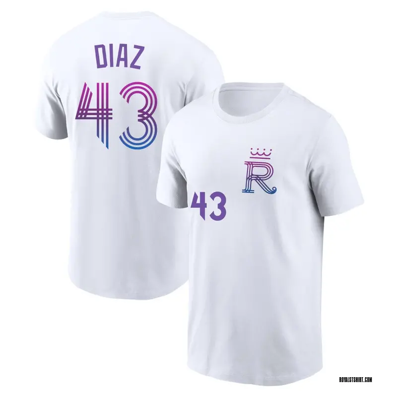 Youth Elias Diaz Kansas City Royals White 2026 City Connect Name & Number T-Shirt