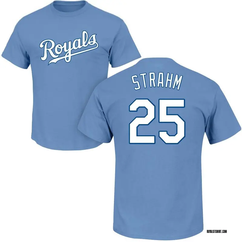 Youth Matt Strahm Kansas City Royals Roster Name & Number T-Shirt - Light Blue
