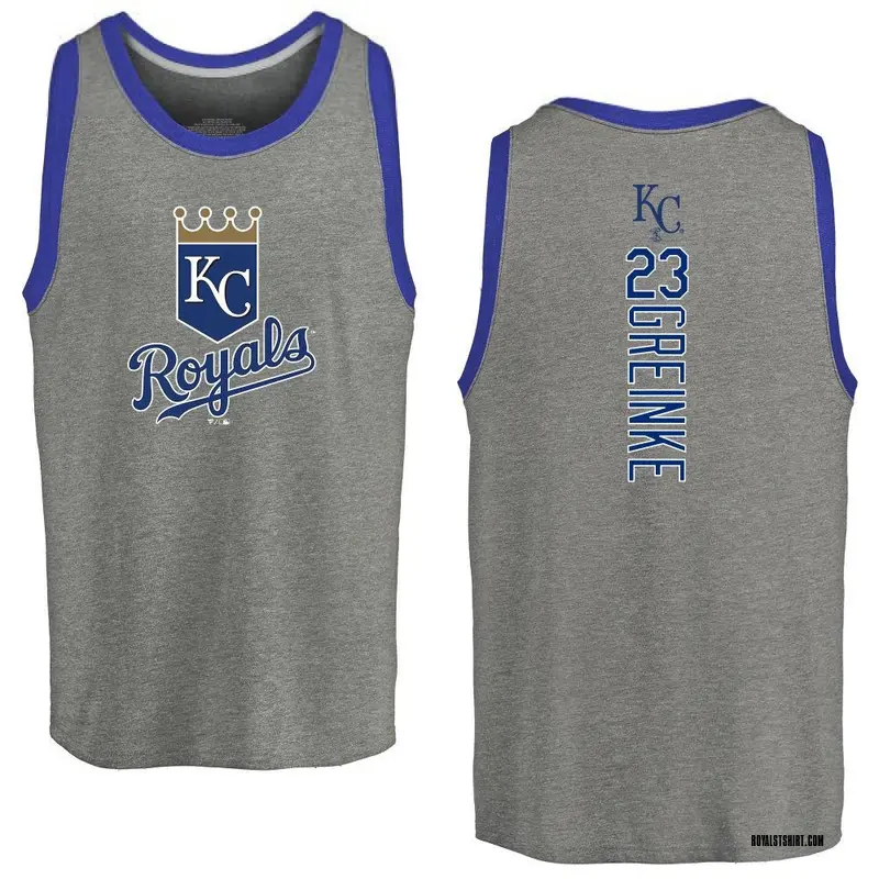 Youth Zack Greinke Kansas City Royals Backer Tri-Blend Tank Top - Ash