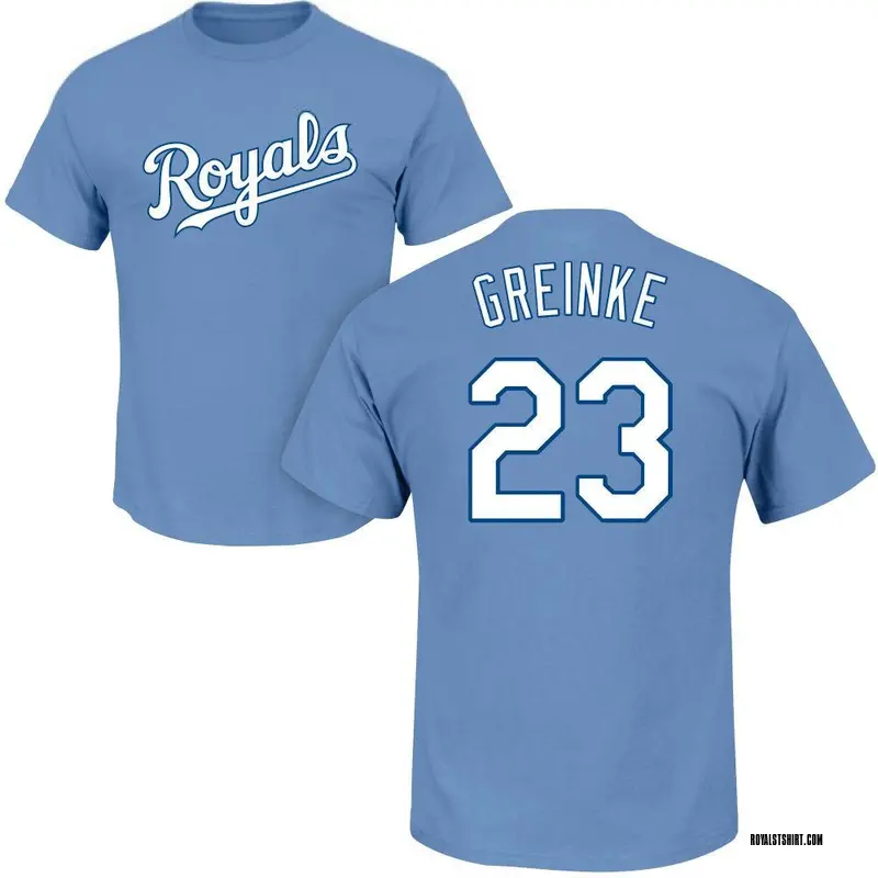 Youth Zack Greinke Kansas City Royals Roster Name & Number T-Shirt - Light Blue